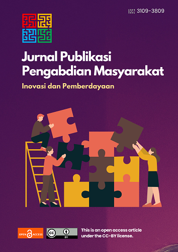 					View Vol. 1 No. 2 (2025): Jurnal Publikasi Pengabdian Masyarakat: Inovasi dan Pemberdayaan
				
